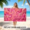 Abstract Geometric Theme Soft Beach Towel Personalized Custom Name Text Towel Portable for Beach Pool Travel