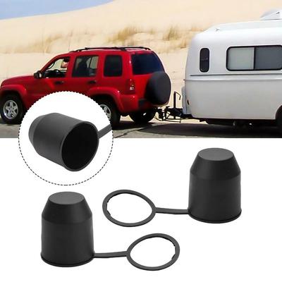 2Pcs/Set Plastic Tow Bar Ball Cover Black Towing Hitch Cover Trailer Hitch Ball Cover  Caravan Use