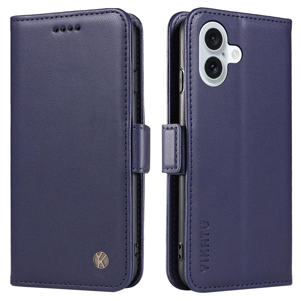For iPhone 16 Plus Case Wallet Phone Leather Cover with Folding Stand