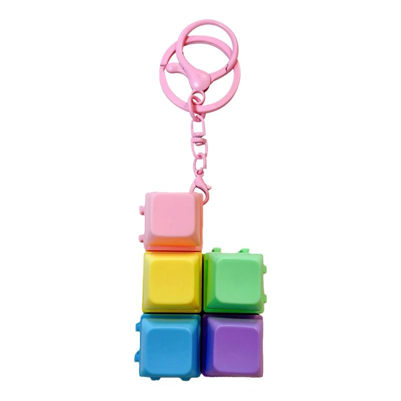 Creative DIY Assembly Keys Mechanical Keyboard Toy Keychain Cute Macaron EDC Keyboard Pendant Decompression Toys Holiday Gifts
