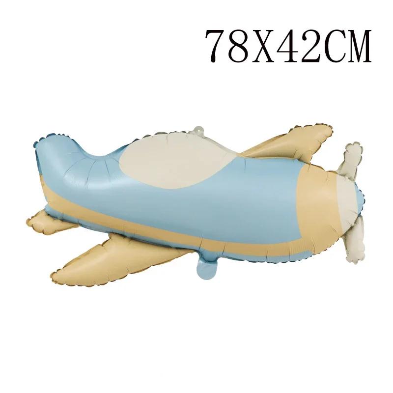 Cute Cartoon Frosted Aluminum Film Balloon Rainbow Police Car Plane Bear Birthday Balloon Party Layout Scene Decoration