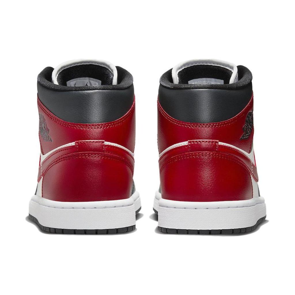 נעלי סניקרס אייר ג'ורדן 1 מיד Black Toe נשים אדום מפרש אוף-נואר BQ6472-160