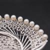 Used A223 Freshwater Pearl 3.5-4.3mm 18 Pearls SILVER Engraved Brooch Silver Filigree Filigree Crane Design Silver Corsage June Birthstone