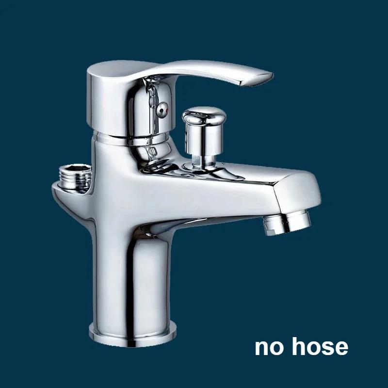 

Латунный смеситель для умывальника, монтируемый на столешницу, многофункциональный смеситель для ванной комнаты с ручной душевой лейкой, кран для раковины для горячей и холодной воды