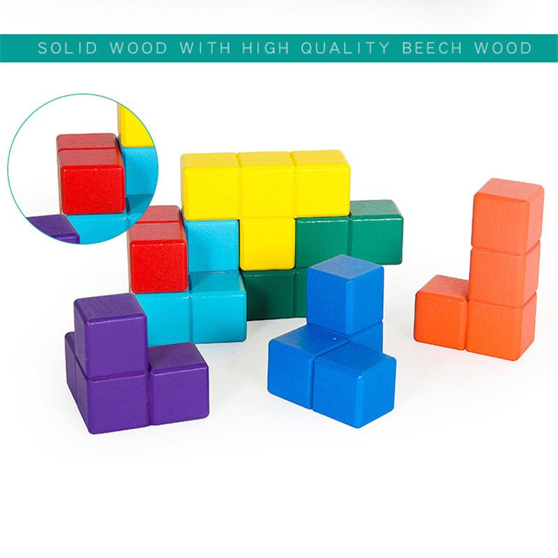 Puzzle din lemn Cărămidă de construcție Pazel pentru copii Cub băiat de 3 ani Puzle de construcție Puzzle 3D din lemn Puzle 3 ani Joc educațional pentru copii