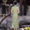 Green cheongsam cheongsam wins for 1 year, new Chinese style, improved cheongsam, daily wear and send test dresses