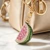 Keychain Pendant Sparkling Rhinestones Watermelon Design Key Chain with Lobster Clasp Backpacks Beach Bags Car Hanger