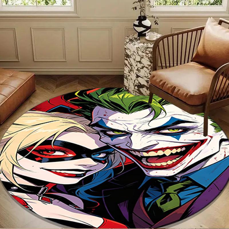 The Clown's Fiery Rise Round Rug for Livingroom,Bedroom, Palyroom, Chair Rug, Area Rug, Circle Carpet, Large Size Decor Fan Christmas Gift