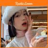 Rabbit Elegant White Fur Beret For Women Cozy Winter Hat Fashionable Painter Cap