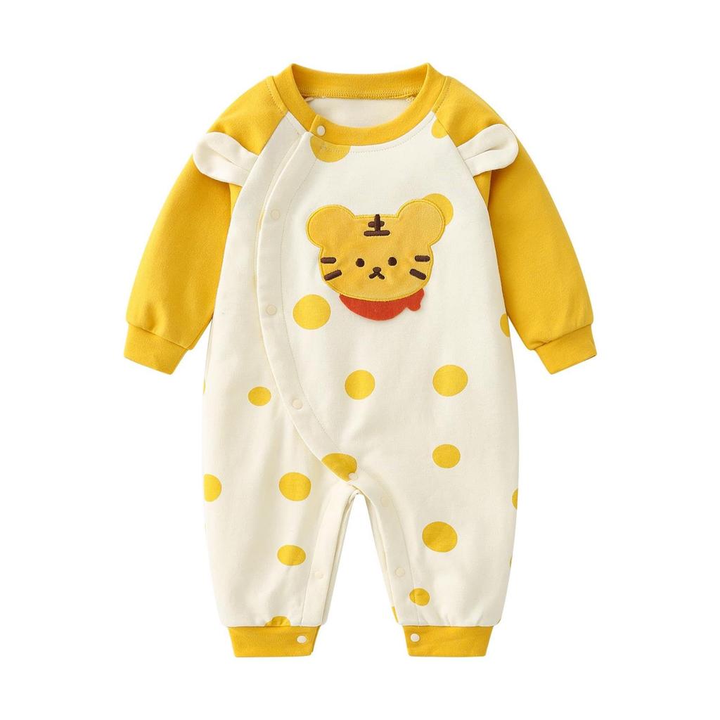 Boys Baseball Winter Autumn Long Sleeve Baby Clothes Newborn Underwear Romper Jumpsuit Baby Clothes Front Opening Baby Romper Jumpsuit 01 A [GORBAST]