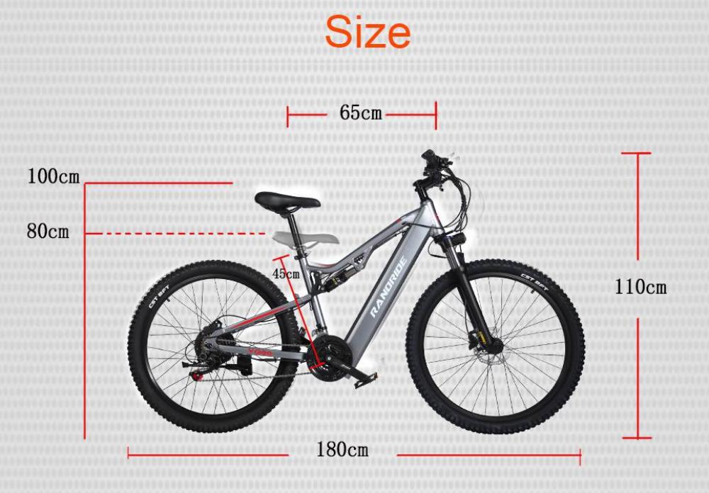 Electric Mountain Bike RANDRIDE YG90A 1000W Motor 48V 17Ah Battery Max Speed 45km/h Max Range 90km