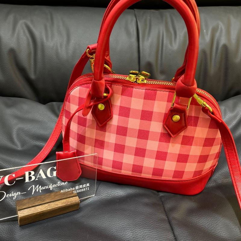 Красная клетчатая портативная сумка-ракушка 2 Рождественская новая сумка-мессенджер нишевая женская сумка новая популярная сумка через плечо красный