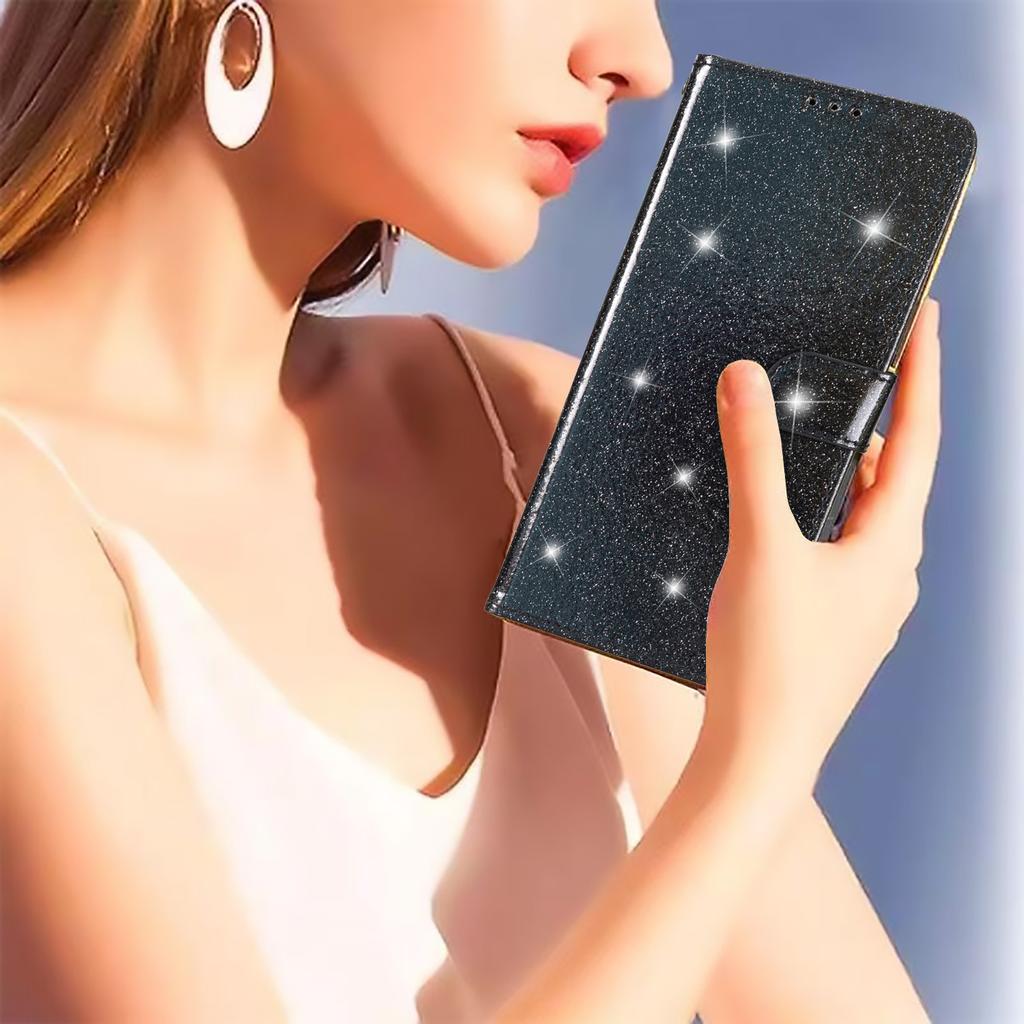 For Motorola Moto G13 4G/G23 4G Glittery Flip Wallet Stand Leather Case Anti-drop Phone Cover