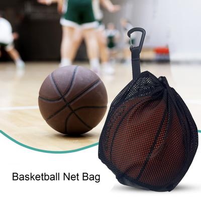 Drawstring Basketball Net Bag with Hook Large Capacity Multifunction Soccer Football Volleyball Rugby Sports Ball Nylon Carrying Pouch Mesh Sling