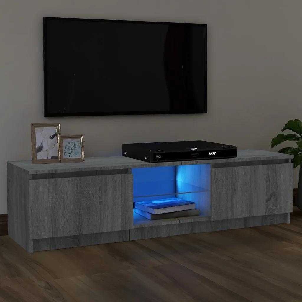 Wall-mounted TV cabinet for a minimalist living room, gray 120x30x35.5 cm