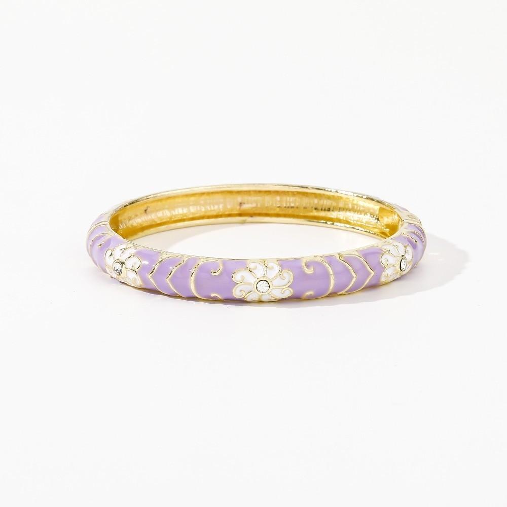 Enamel Vintage Cloisonne Bangle Big Floral Traditional Chinese Flower Bangle Classic Vintage Women's Hand Bracelet Jewelry Gifts