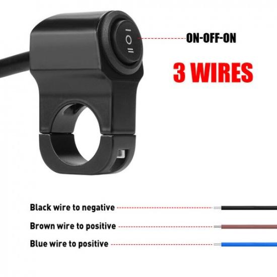Waterproof Motorcycle 7 /8" Handlebar Headlight Fog Light Spot ON OFF Switch 12V