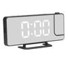 Projection Alarm Clock LED Digital Mirror Alarm Clock Rechargeable 6 Gear Brightness Bedside Clock