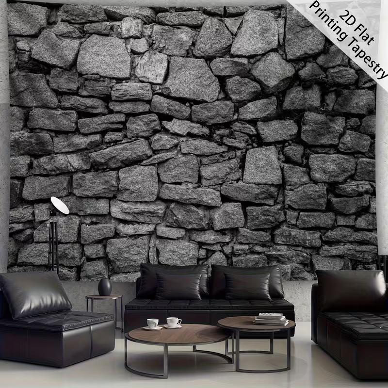 

2D Rustic Stone Wall Tapestry for Living Room Bedroom Aesthetic Decor 47.2x31.5inch/120*80cm