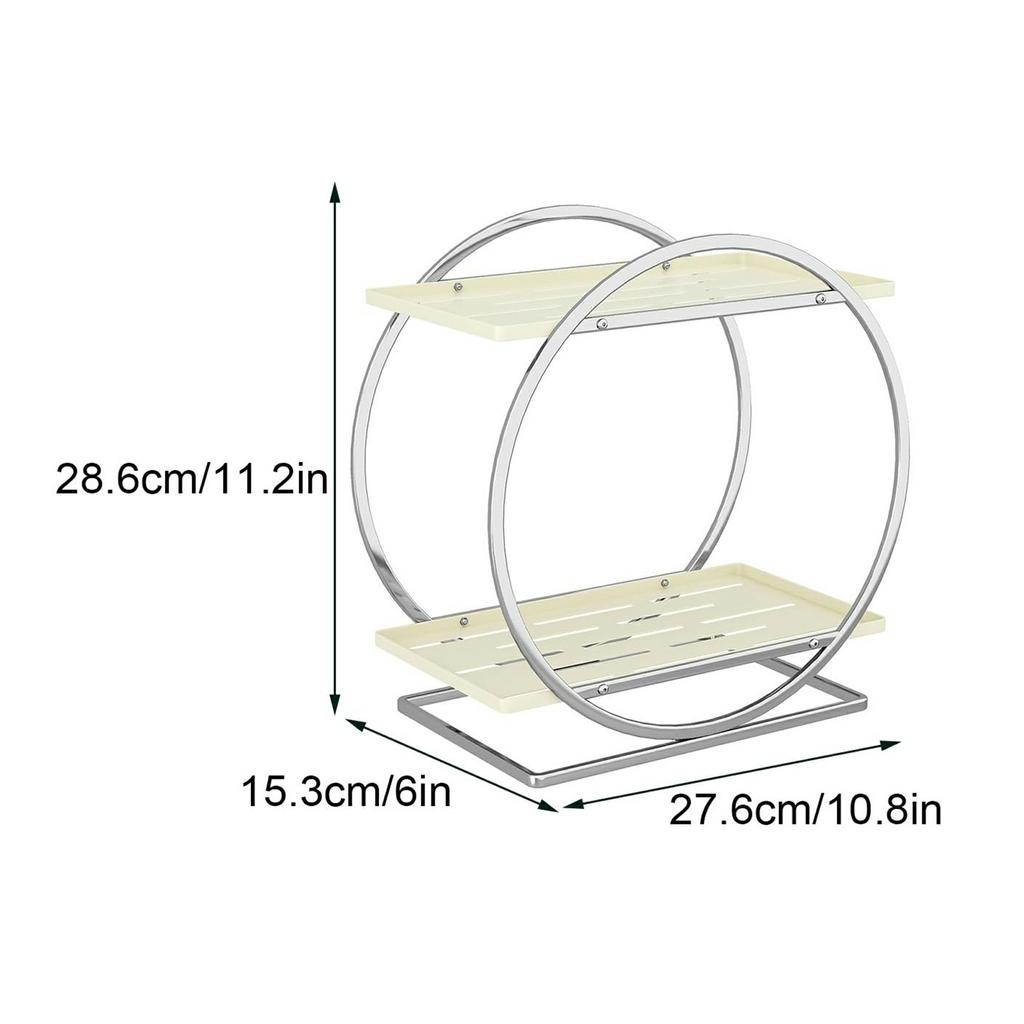 Cosmetic Organizer Double Layer Makeup Storage Rack Vanity Shelf Bathroom Countertop Stand for Skincare