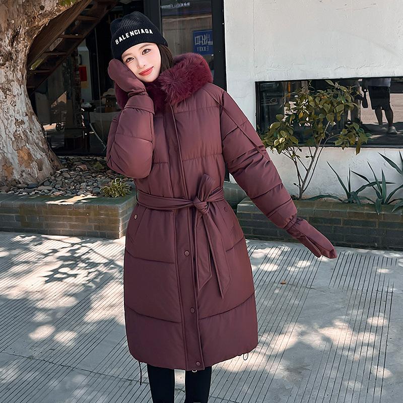Fashion temperament cotton-padded clothes women's winter new foreign style jacket top cotton-padded clothes big fur collar coat women's cotton-padded