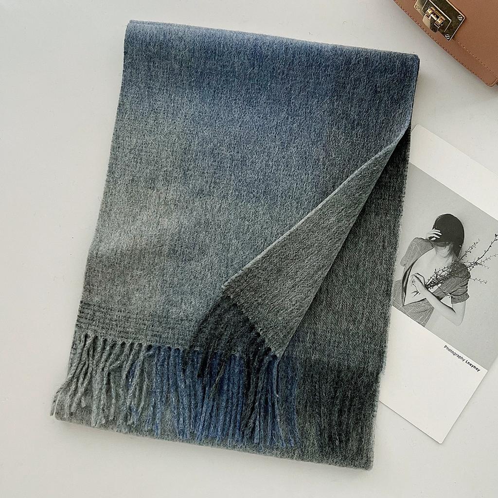 100% Pure Wool Scarf Female Winter Warm Cashmere Shawl Checkerboard Couple Accessory Outdoor Wrap Windproof Scarf