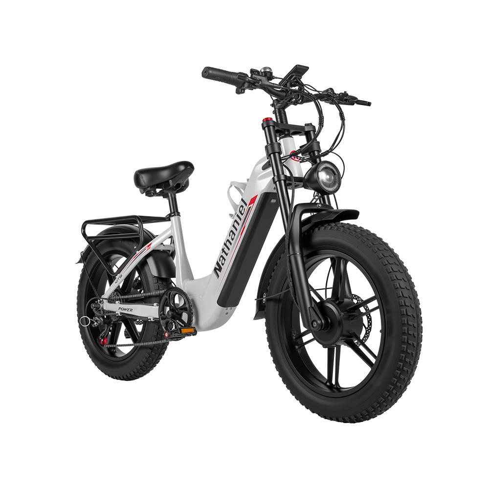 Nathaniel SYR08 Elektrofahrrad mit zwei Motoren – 48V 20Ah abnehmbarer Akku weiß