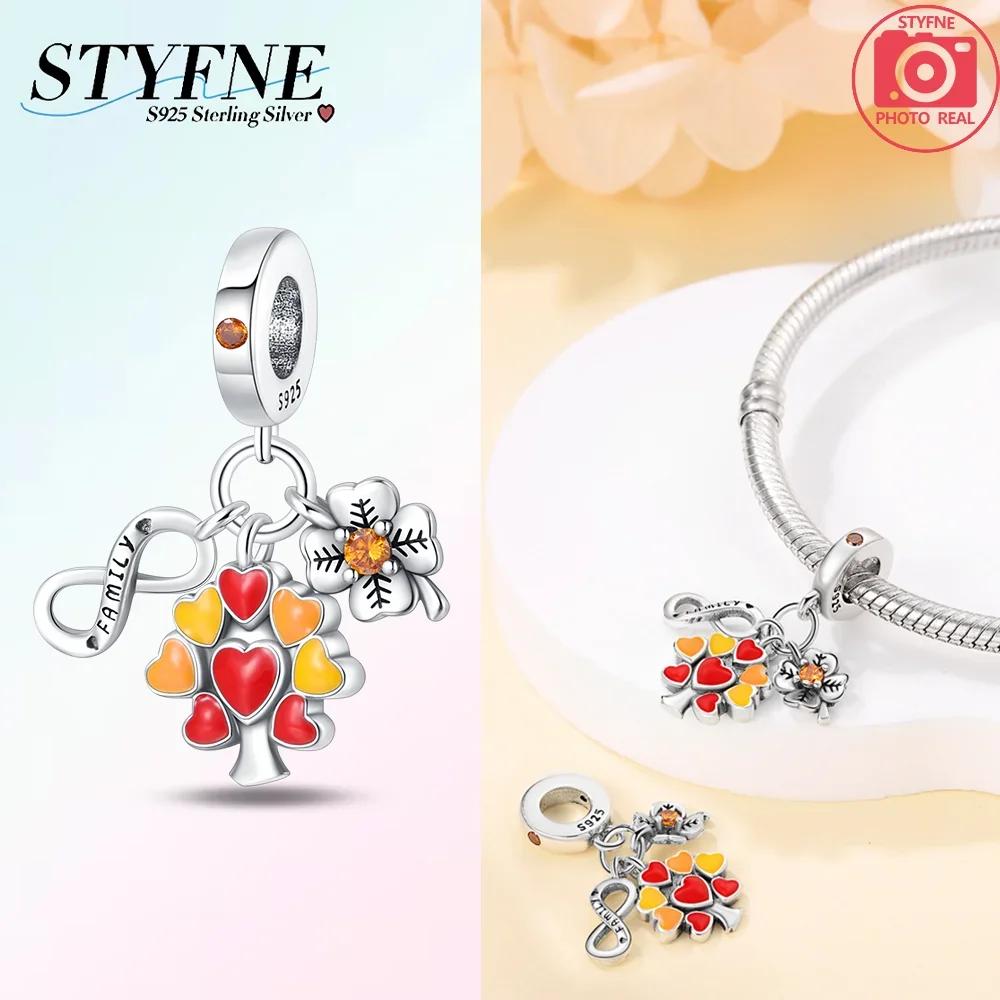 Authentic Original Charm Bead Components Brown Bear Pink Zircon Blue Heart Lucky Fortune Bead Components Compatible With Bracelet High Quality Fine