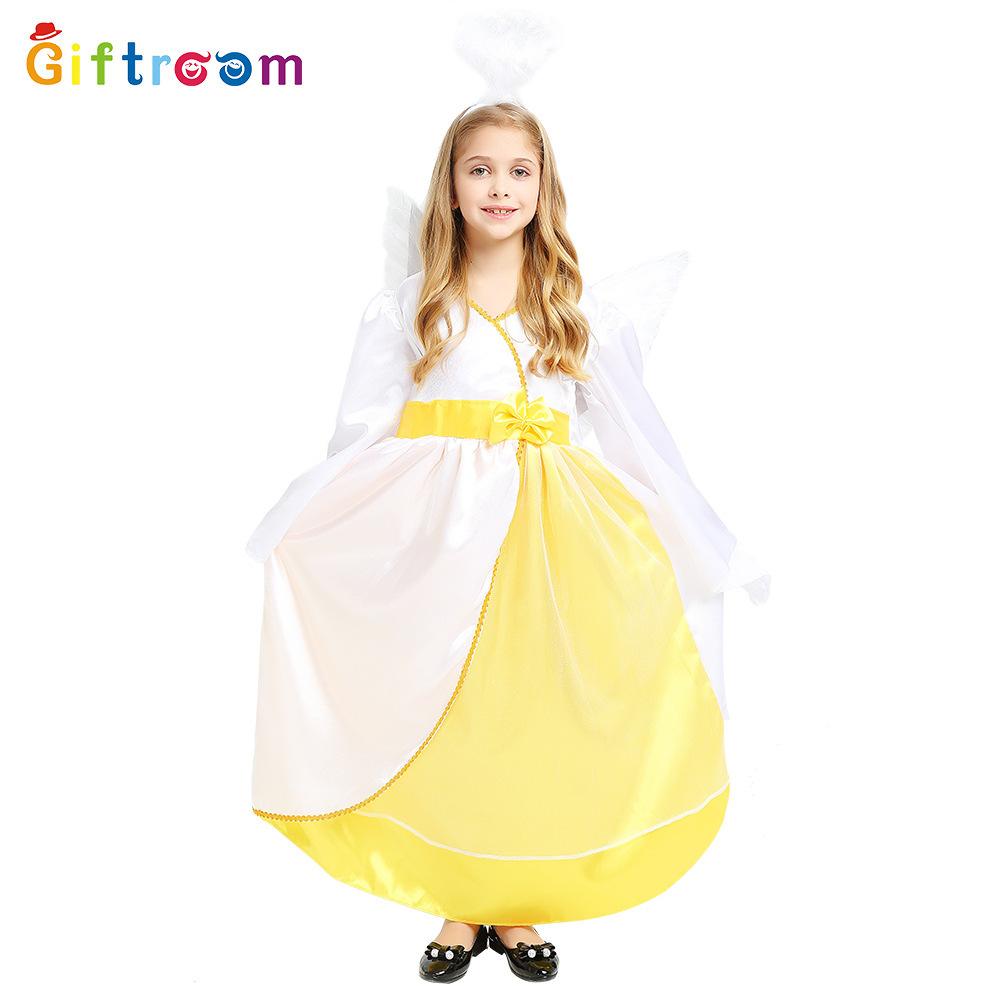 

Очаровательный костюм на Хэллоуин для девочек с игривым платьем ангела из полиэстера XL