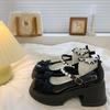 Showing legs long small leather shoes female retro foreign style explosion British style Mary Jane shoes jk spring summer Internet celebrity