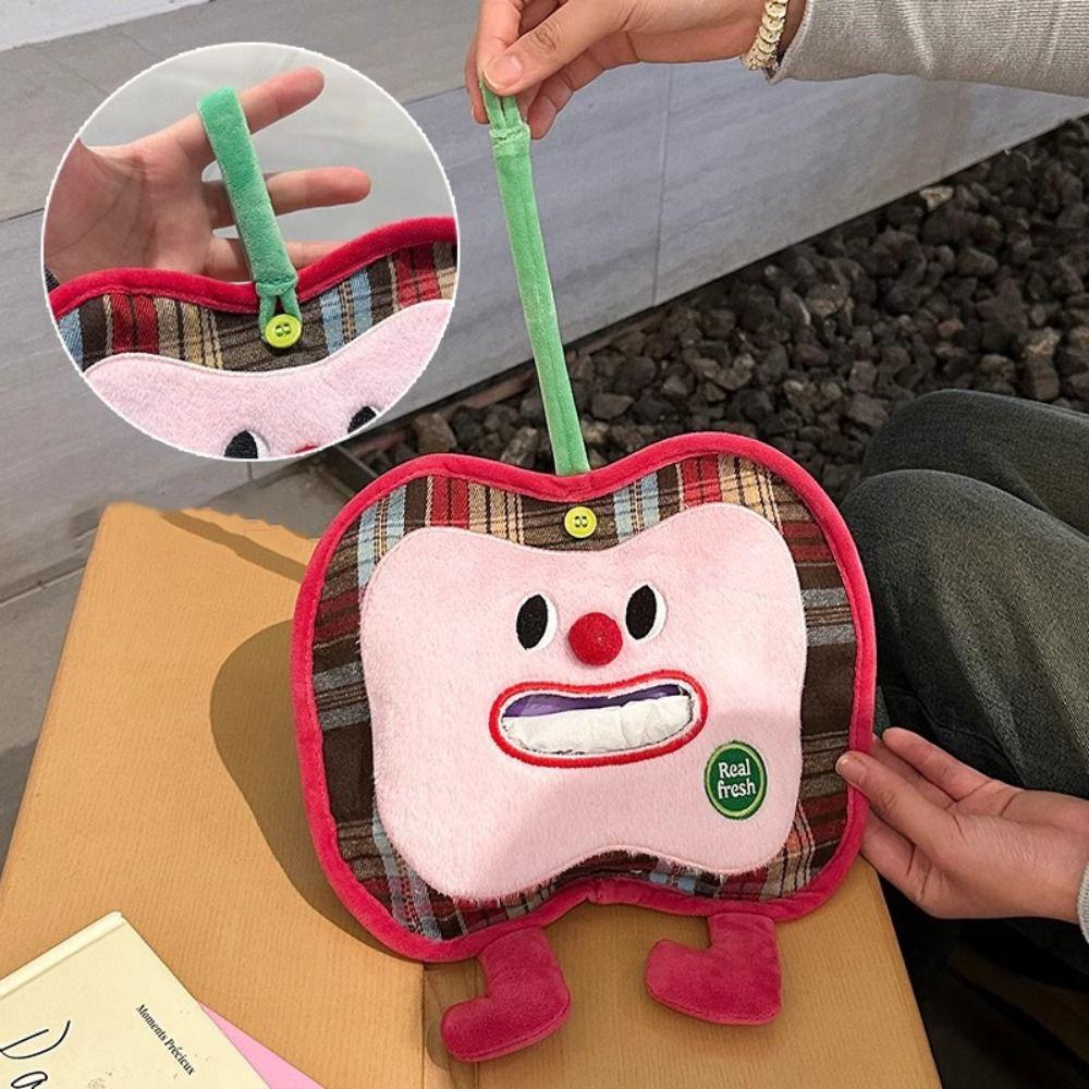 

Cartoon Fruit Shape Tissue Box Stylish Hanging Tissue Bag Car Storage Bag Car Interior Style A