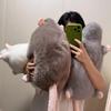 Cute Mice Doll Cartoon Plush Flower Branch Rat Doll Soft Animal Figure Simulation Stuffed Animal Grey Brown Mouse Rat Plush Toy