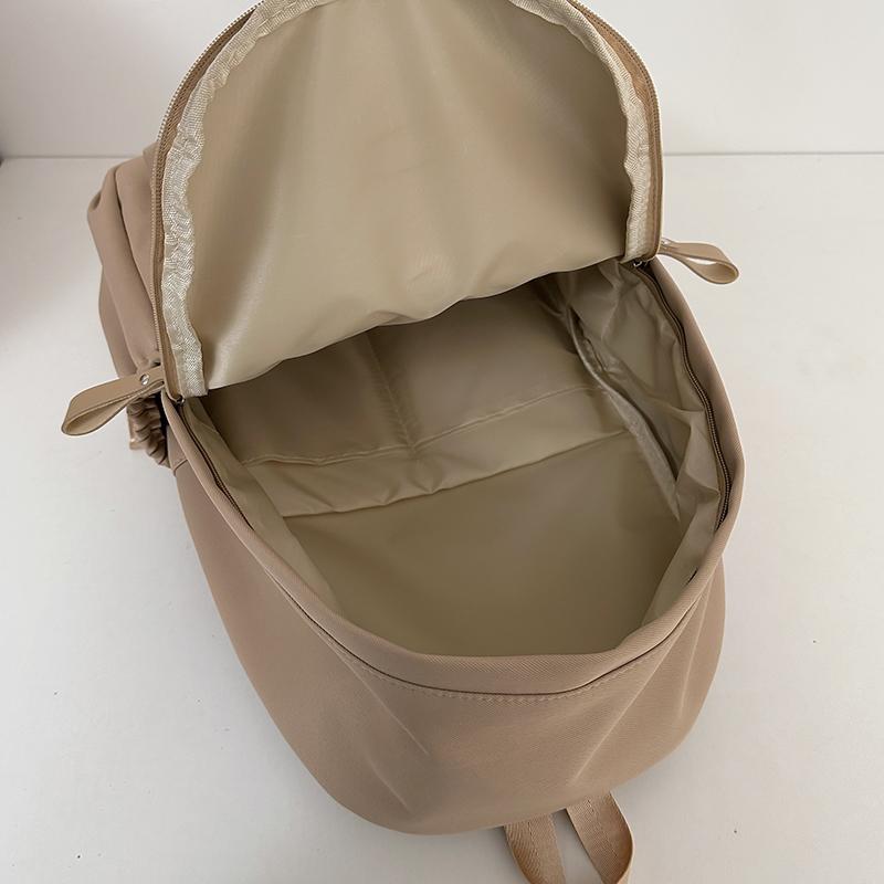 Solid Color Student School Bag Women's Large Capacity Backpack Campus Backpack