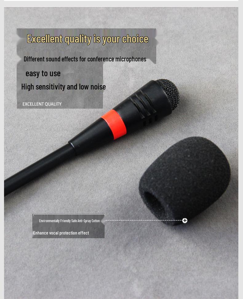 Gooseneck Wired Conference Microphone for Meetings, Broadcasting, and Speeches - Desktop Condenser Amplifier Mic