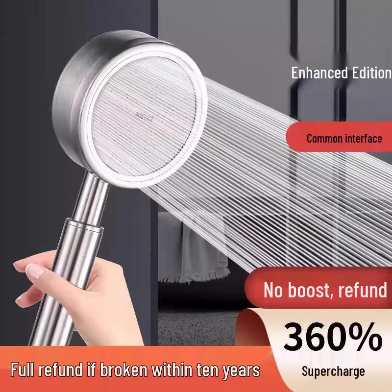 Durable 304 Stainless Steel Boost Shower Head Set - All-Metal, Drop-Resistant for Home Use
