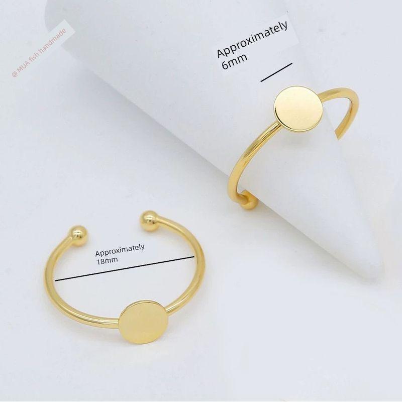 

DIY 14k18k Copper Flat Support Ornament Material Package Gold 6mm tray 18K gold 1 Adjustable opening