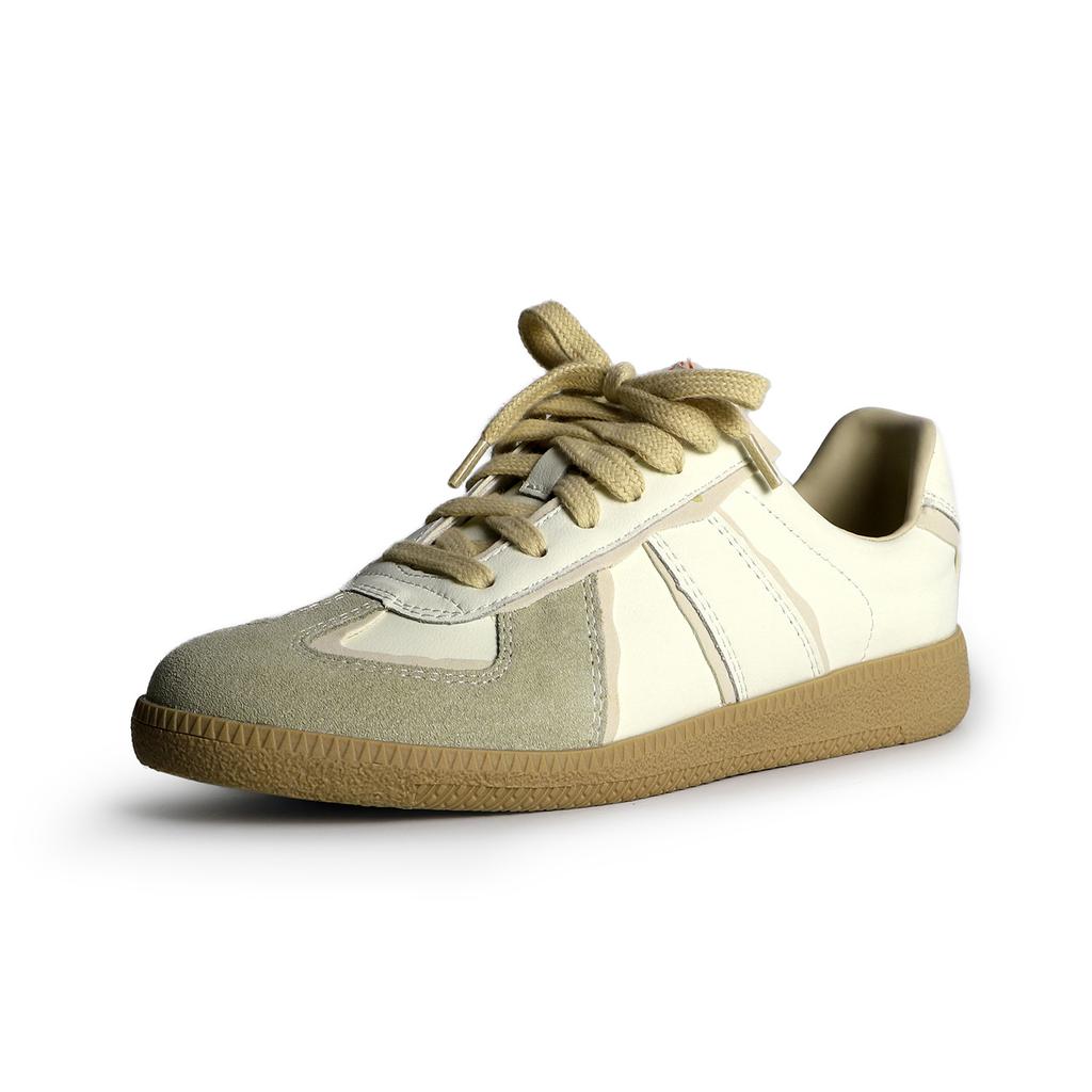 2025 autumn new fashionable and comfortable platform German training shoes women wear front lace-up color matching rubber sole casual shoes