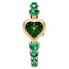 GEDI Women Quartz Wrist Watch Heart Shaped Dial Rhinestone Decor Metal Link Bracelet Waterproof Dress Watch