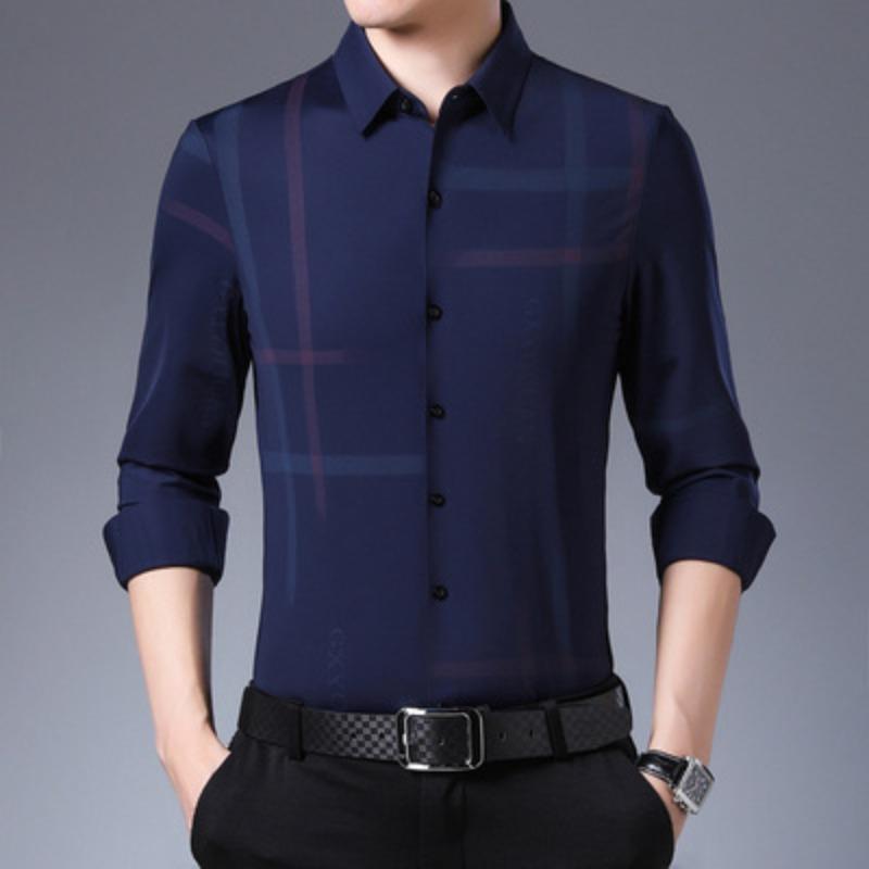 New One Piece Spring and Autumn New Men's Business Casual Long-sleeved Shirt Youth Shirt