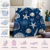 Marineblaue Muschel Flanelldecke Warm Weich Halloween Weihnachten Sofa Warm Gemütlich Dekoratives Dekor Geschenk für Alle Jahreszeiten