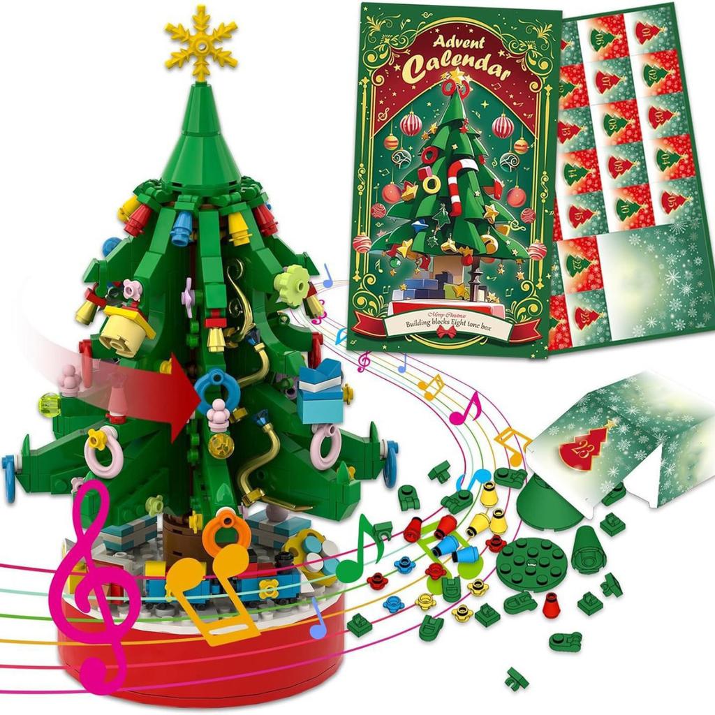24pcs Christmas 3d Countdown Calendar Assembling Building Block Toy Set Gift 24 Building Block Accessories