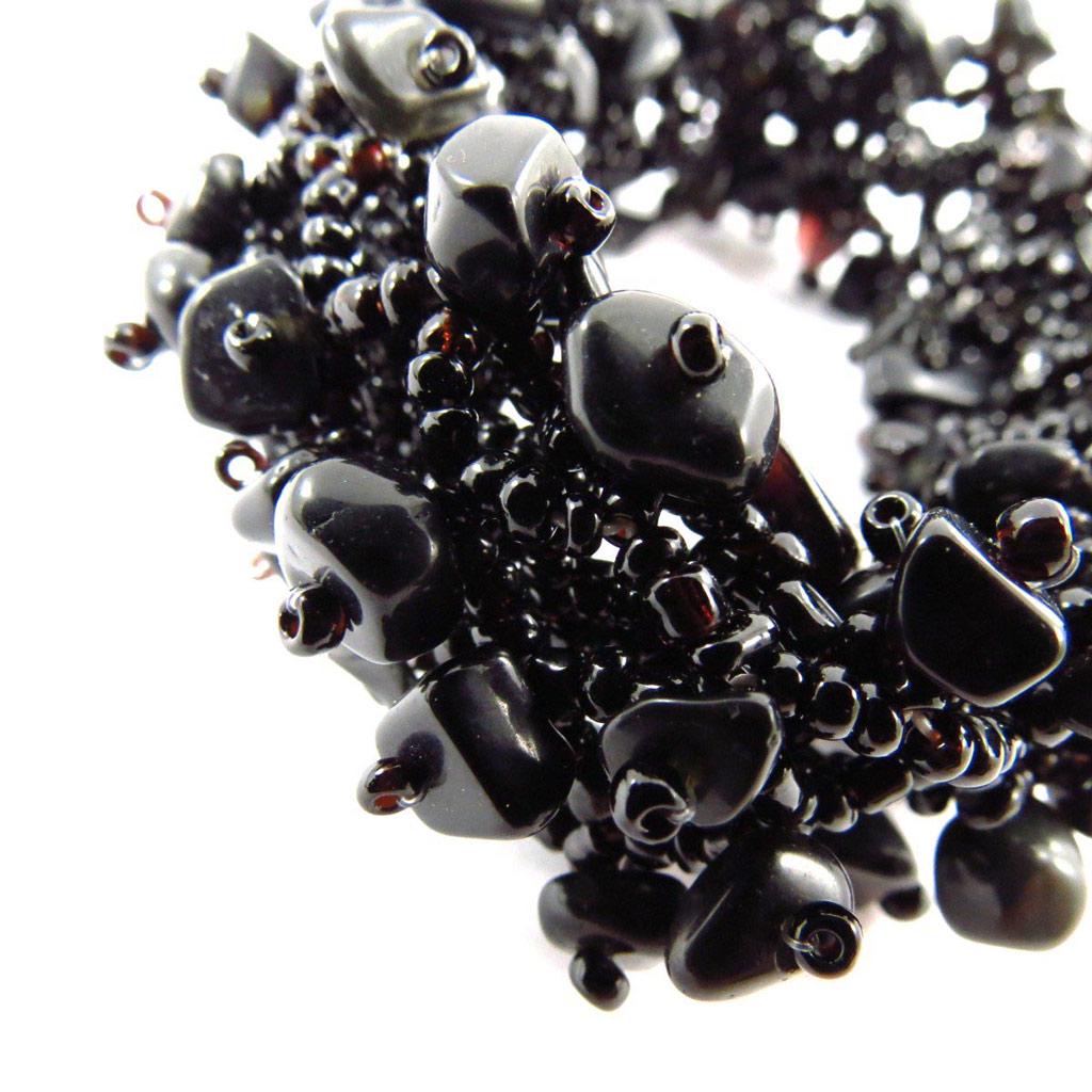 Les Trésors De Lily [J7023] – Schwarzes Designer-Armband „Calcutta“.