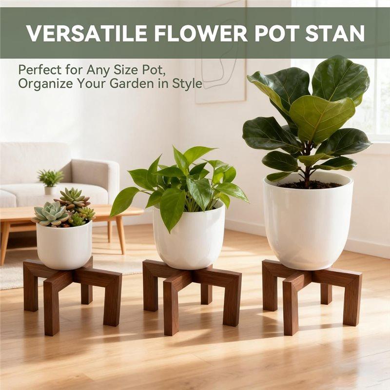 ABBP-Plant Stand Indoor, Wooden Plant Stands, Plant Risers For Inside Pots, Flower Stand Holder, Fit Most Size Flower Pots