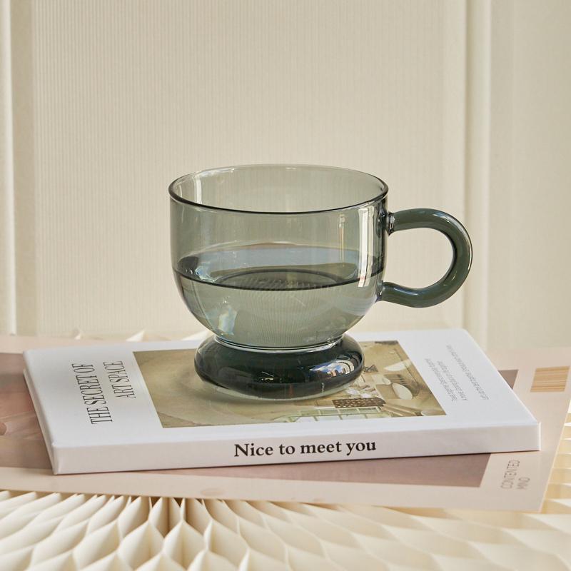 2PC Nordic glass coffee cup milk tea beer heat resistant cocktail wine mug Drinkware tumbler cups household Big mugs