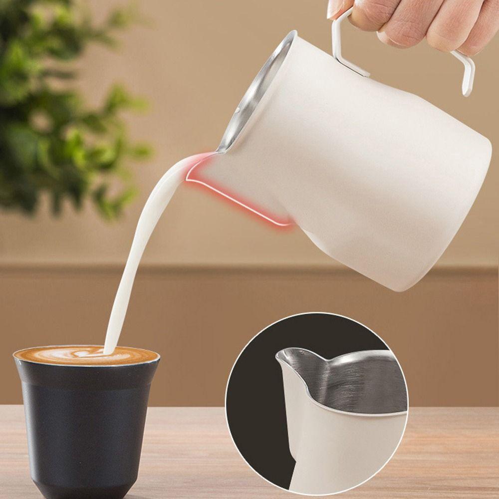 304 Stainless Steel Milk Frother Cup Clear Scale Milk Frother Milk Frothing Pitcher Coffee Bar