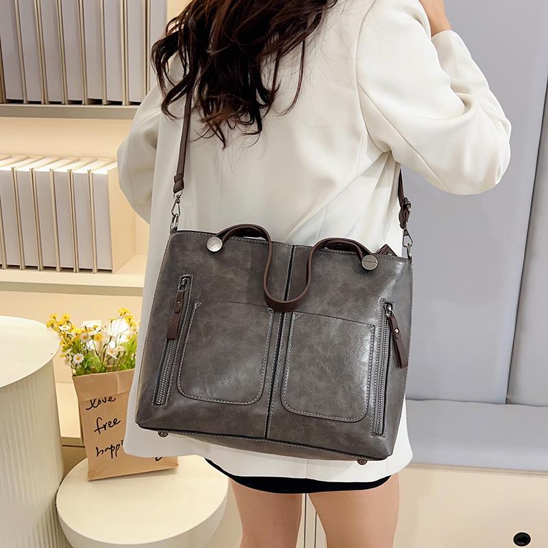 

Женская модная сумка-тоут и сумка через плечо большой вместимости серый