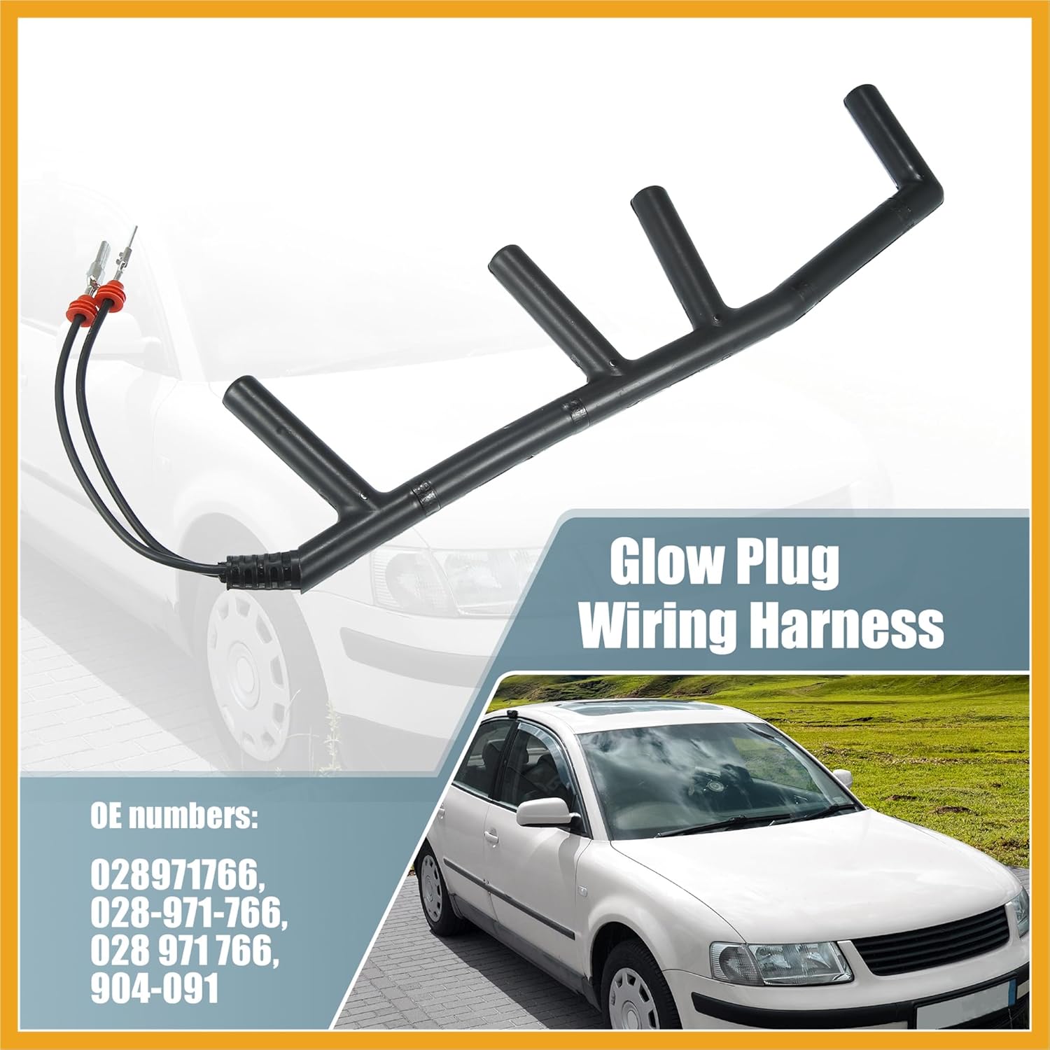 Жгут проводов свечей накаливания с 2 проводами 028971766 для Volkswagen Beetle 98-03 для VW Golf Jetta для VW Passat 1996-1997 L4 1.9L Дизель 2 штыревых контакта