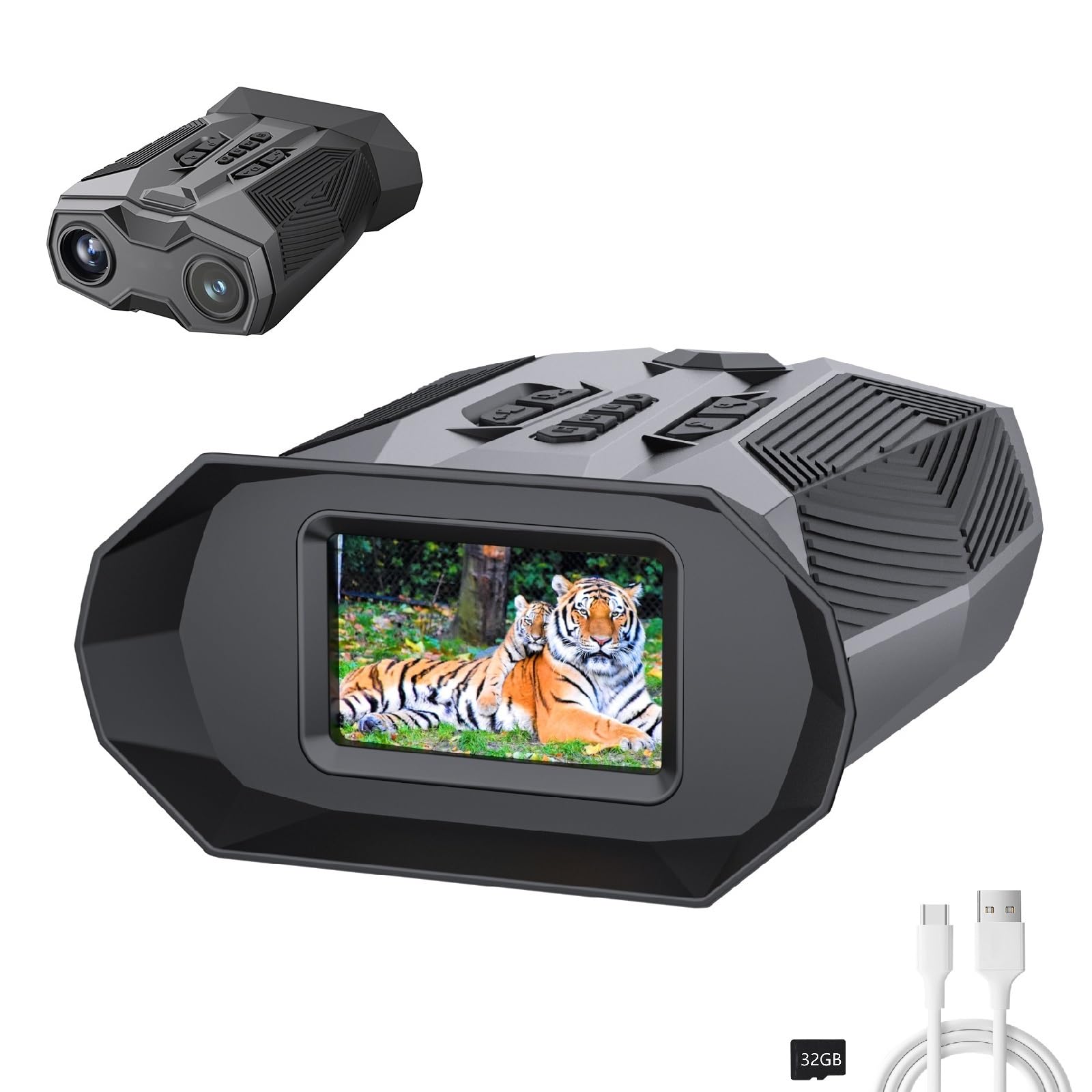 

Night Vision Goggles with Autofocus, USB Rechargeable Digital Night Vision, Binoculars, 19x Digital Zoom, for Adults, for Night Fishing, Hunting, and