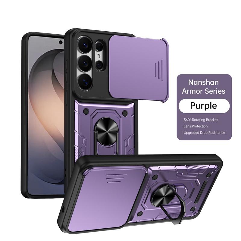 Armor Slide Lens Protect Phone Cases Fundas For Samsung Galaxy S26 Ultra S 26 Plus 5G GalaxyS26 Case Magnetic Holder Ring Cover
