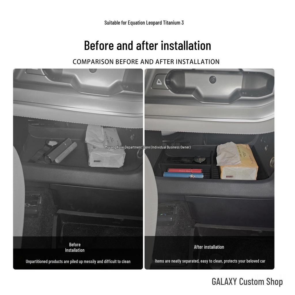 Equation Leopard Titanium 3 Center Console TPE Storage Box Organizer